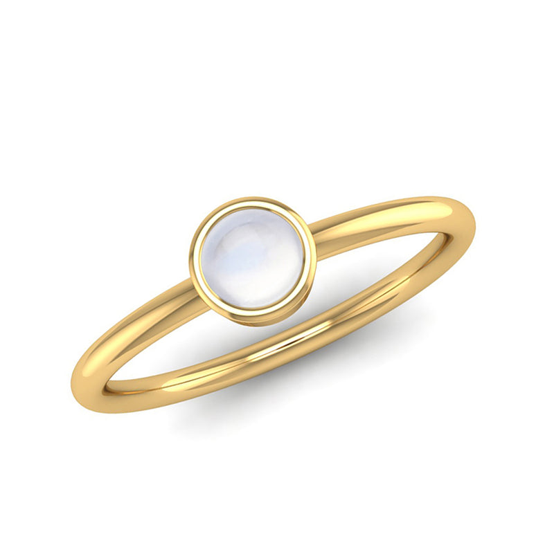 Fairtrade Yellow Gold Solitaire Moonstone June Birthstone Ring