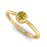 Fairtrade Yellow Gold Solitaire Yellow Topaz November Birthstone Ring, Jeweller's Loupe