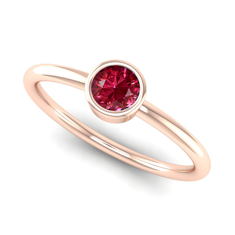 Fairtrade Rose Gold Solitaire Ruby July Birthstone Ring