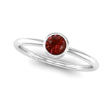 Fairtrade White Gold Solitaire Garnet January Birthstone Ring, Jeweller's Loupe