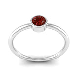 Fairtrade White Gold Solitaire Garnet January Birthstone Ring, Jeweller's Loupe