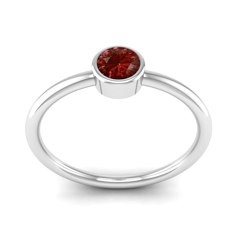 Fairtrade White Gold Solitaire Garnet January Birthstone Ring, Jeweller's Loupe