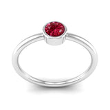 Fairtrade White Gold Solitaire Ruby July Birthstone Ring, Jeweller's loupe