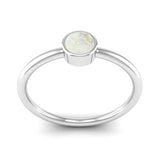 Ethically-sourced Platinum Solitaire Opal October Birthstone Ring, Jeweller's Loupe