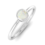 Fairtrade Silver Solitaire Opal October Birthstone Ring, Jeweller's Loupe