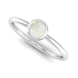 Fairtrade White Gold Solitaire Opal October Birthstone Ring, Jeweller's Loupe