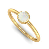 Fairtrade Yellow Gold Solitaire Opal October Birthstone Ring, Jeweller's Loupe