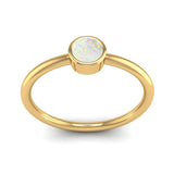 Fairtrade Yellow Gold Solitaire Opal October Birthstone Ring, Jeweller's Loupe