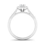 Round Brilliant Cut Diamond Halo Engagement Ring with a Milgrain Edge - Jeweller's Loupe