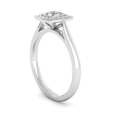 Princess Cut Diamond Halo Engagement Ring with a Cushion Shaped Head - Jeweller's Loupe