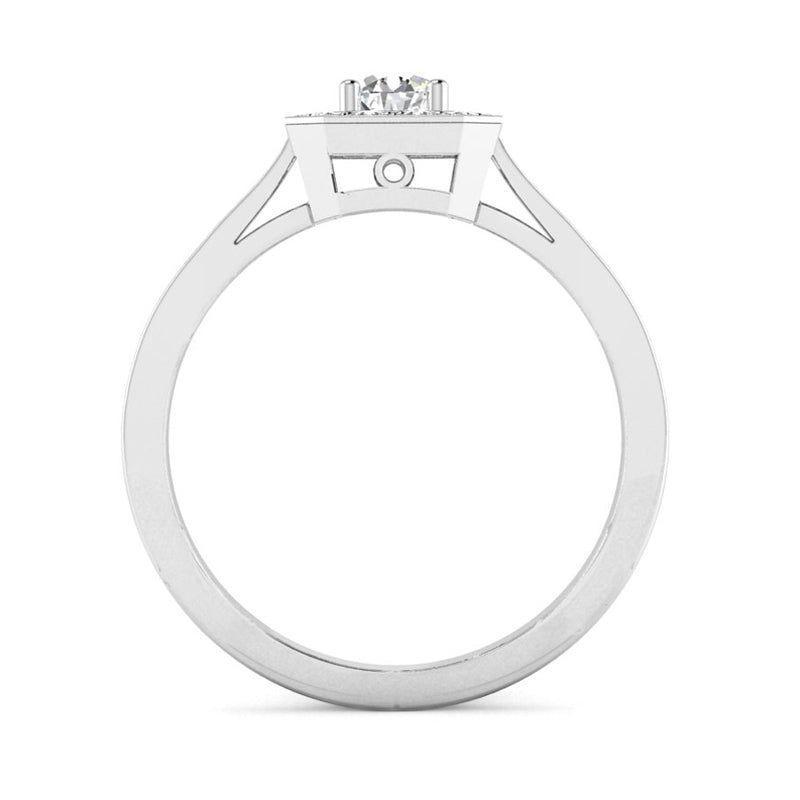 Round Brilliant Cut Diamond Octagonal Split Halo Engagement Ring - Jeweller's Loupe