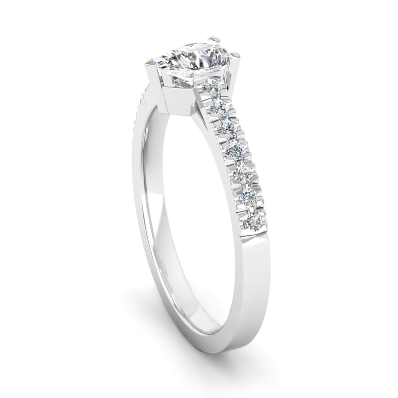 Pear Cut Diamond Engagement Ring with Diamond Set Shoulders - Jeweller's Loupe
