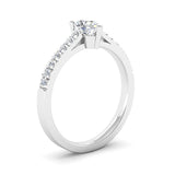 Pear Cut Diamond Engagement Ring with Diamond Set Shoulders - Jeweller's Loupe