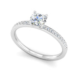 Round Brilliant Cut Diamond Engagement Ring with Grain Set Diamond Shoulders - Jeweller's Loupe