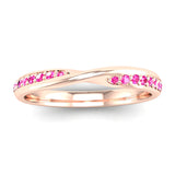 Fairtrade Rose Gold Pink Tourmaline Twist Eternity Ring - Jeweller's Loupe