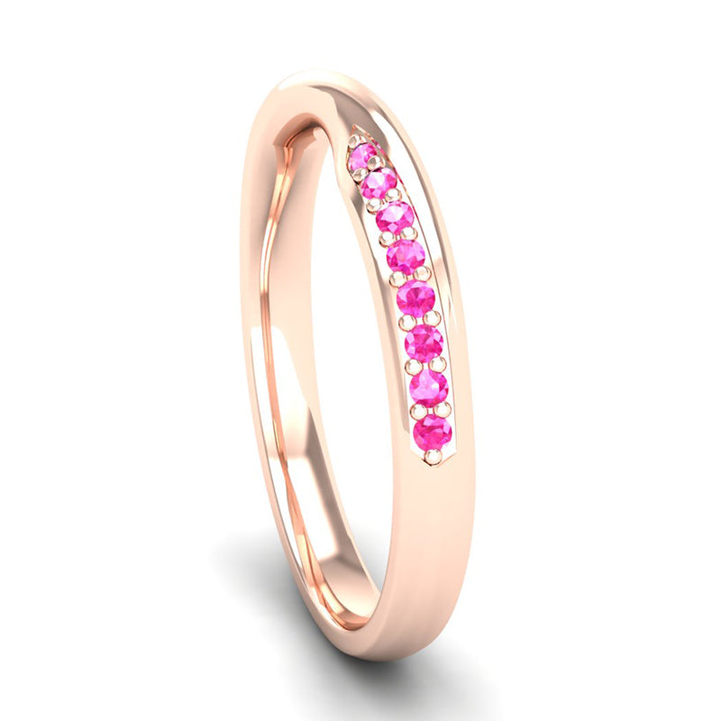 Fairtrade Rose Gold Pink Tourmaline Twist Eternity Ring - Jeweller's Loupe