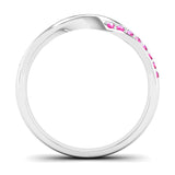 Ethically-sourced Platinum Pink Tourmaline Twist Eternity Ring - Jeweller's Loupe