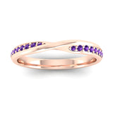Fairtrade Rose Gold Amethyst Twist Eternity Ring - Jeweller's Loupe