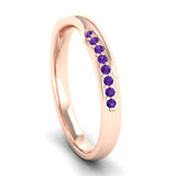 Fairtrade Rose Gold Amethyst Twist Eternity Ring - Jeweller's Loupe