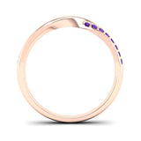 Fairtrade Rose Gold Amethyst Twist Eternity Ring - Jeweller's Loupe