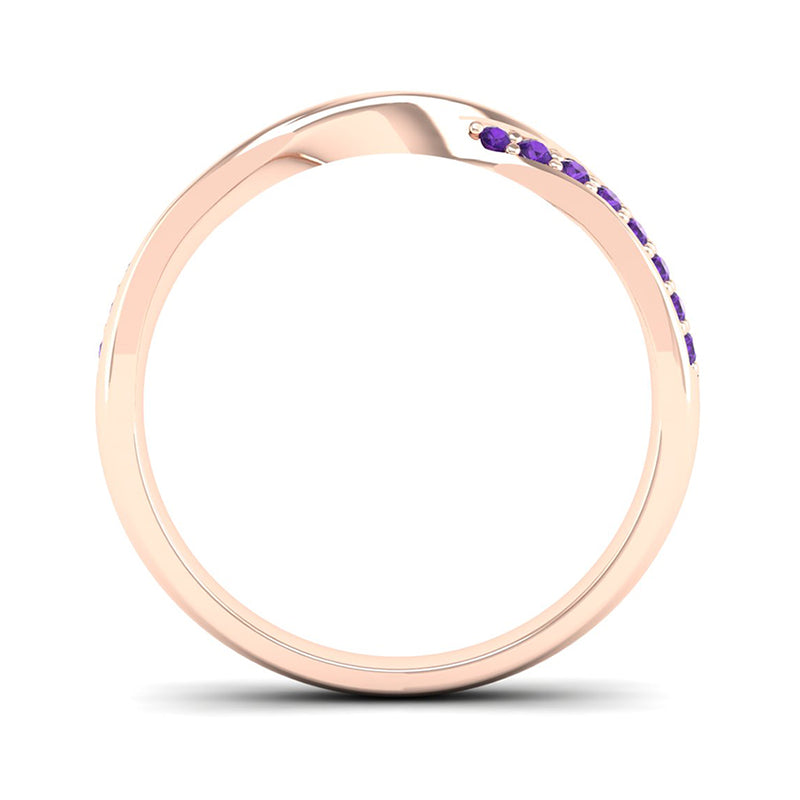 Fairtrade Rose Gold Amethyst Twist Eternity Ring - Jeweller's Loupe