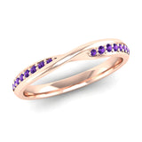 Fairtrade Rose Gold Amethyst Twist Eternity Ring - Jeweller's Loupe