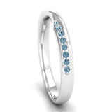 Fairtrade White Gold Aquamarine Twist Eternity Ring - Jeweller's Loupe