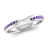 Ethically-sourced Platinum Amethyst Twist Eternity Ring - Jeweller's Loupe