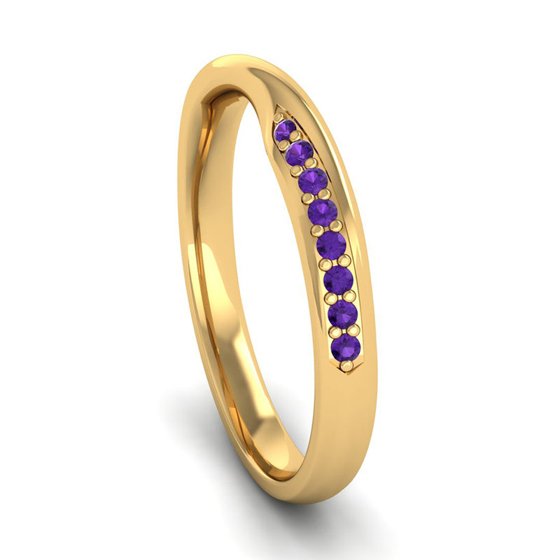 Fairtrade Yellow Gold Amethyst Twist Eternity Ring - Jeweller's Loupe
