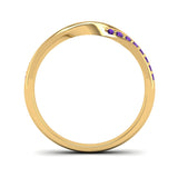 Fairtrade Yellow Gold Amethyst Twist Eternity Ring - Jeweller's Loupe