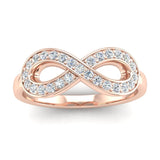 Fairtrade Rose Gold Diamond Set Infinity Symbol Ring - Jeweller's Loupe