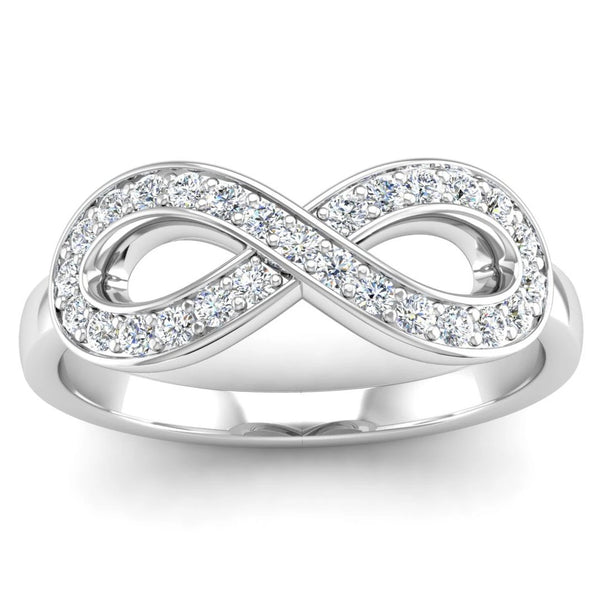 Fairtrade Silver Diamond Set Infinity Symbol Ring - Jeweller's Loupe