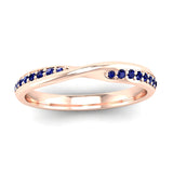 Fairtrade Rose Gold Sapphire Twist Eternity Ring - Jeweller's Loupe