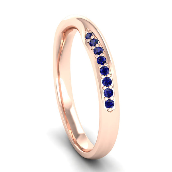 Fairtrade Rose Gold Sapphire Twist Eternity Ring - Jeweller's Loupe