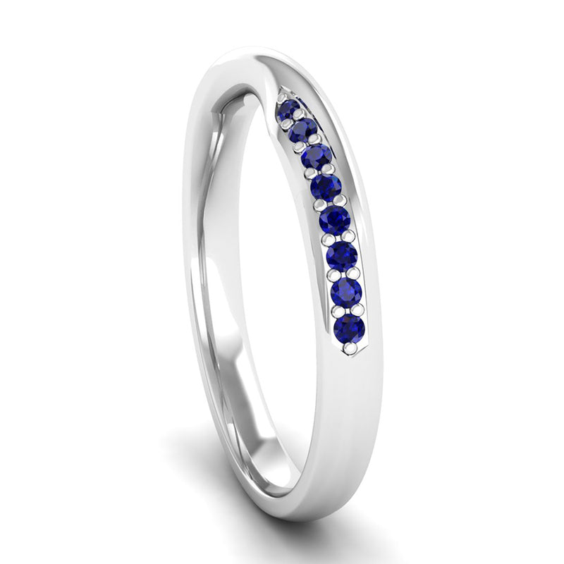 Ethically-sourced Platinum Sapphire Twist Eternity Ring - Jeweller's Loupe