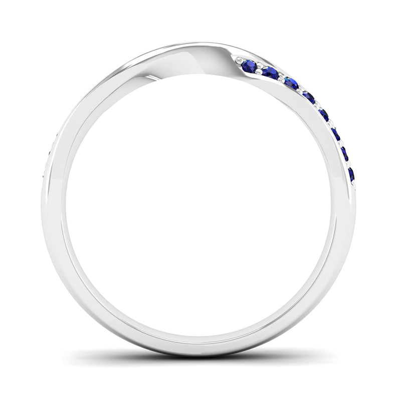 Ethically-sourced Platinum Sapphire Twist Eternity Ring - Jeweller's Loupe