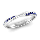 Ethically-sourced Platinum Sapphire Twist Eternity Ring - Jeweller's Loupe