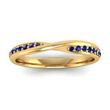 Fairtrade Yellow Gold Sapphire Twist Eternity Ring - Jeweller's Loupe