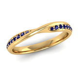 Fairtrade Yellow Gold Sapphire Twist Eternity Ring - Jeweller's Loupe