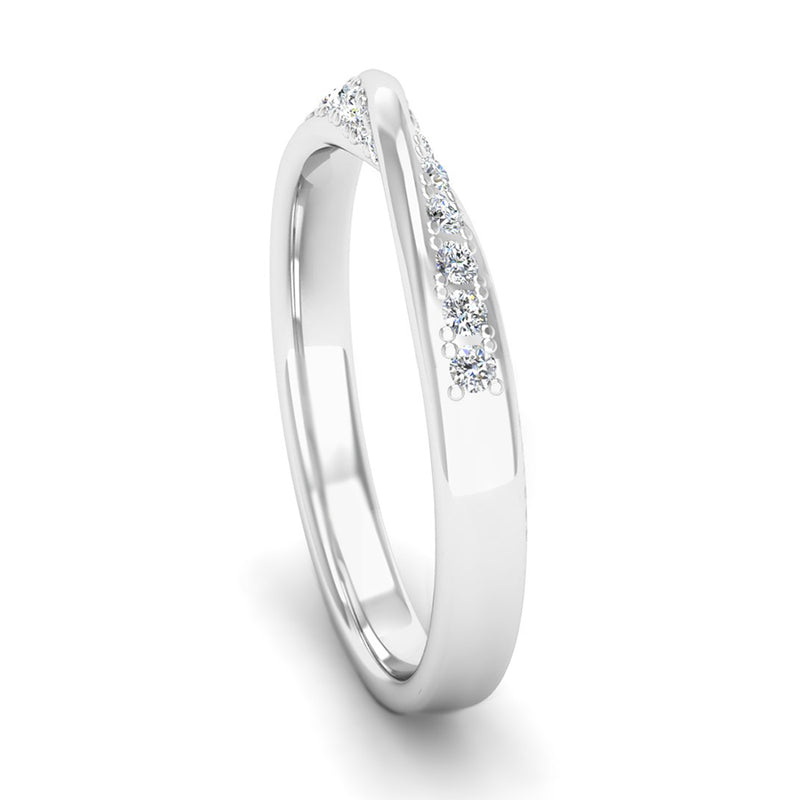 Fairtrade White Gold Diamond Twist Eternity Ring