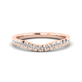 Fairtrade Rose Gold Diamond Set Fitted Wedding Ring to fit a Round Brilliant Cut Diamond Engagement Ring