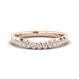 Fairtrade Rose Gold Diamond Set Fitted Wedding Ring to fit a Princess Cut Diamond Engagement Ring