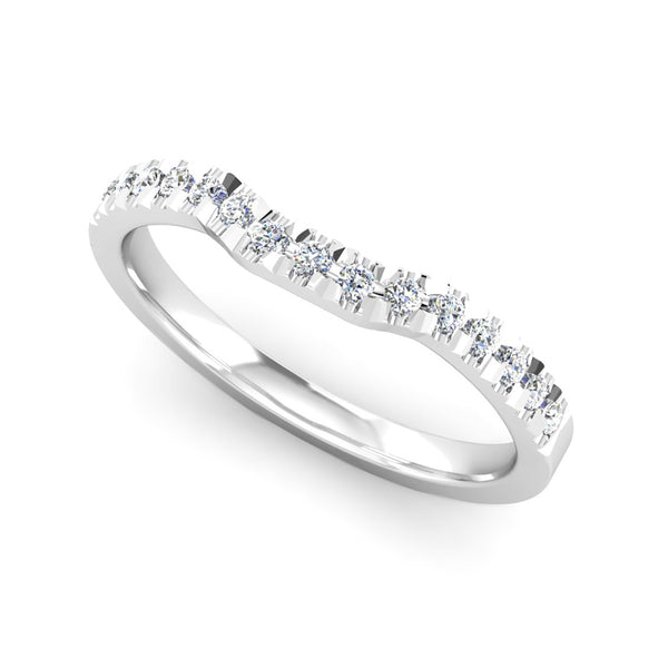 Diamond Set Fitted Wedding Ring to fit a Princess Cut Diamond Engagement Ring - Jeweller's Loupe