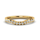 Fairtrade Yellow Gold Diamond Set Fitted Wedding Ring to fit a Princess Cut Diamond Engagement Ring