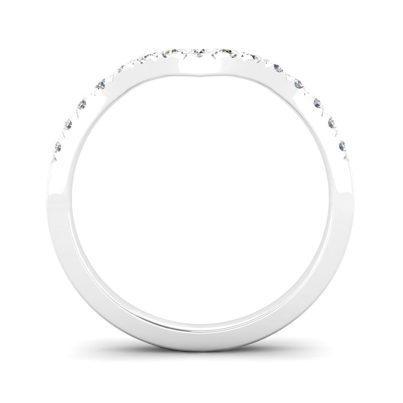 Diamond Set Fitted Wedding Ring to fit a Pear Cut Diamond Engagement Ring - Jeweller's Loupe