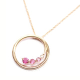 Fairtrade Rose Gold Pink Tourmaline and White Topaz Swirl Pendant,