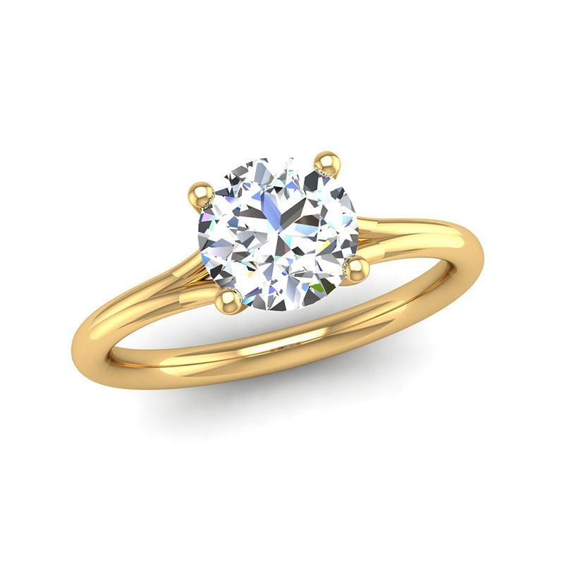 Fairtrade Yellow Gold Ornate Four Claw Solitaire Lab Diamond Engagement Ring