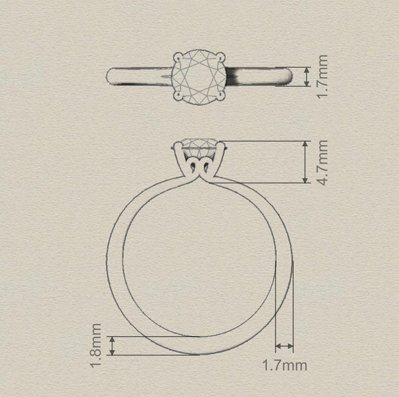 Fairtrade Yellow Gold Ornate Four Claw Solitaire Lab Diamond Engagement Ring