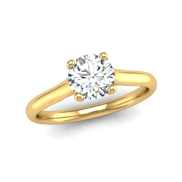 Fairtrade Yellow Gold Solitaire Lab Created Diamond Engagement Ring, Jeweller's Loupe