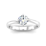 Ethically Sourced Platinum Four Claw Crossover Solitaire Lab Created Diamond Engagement Ring